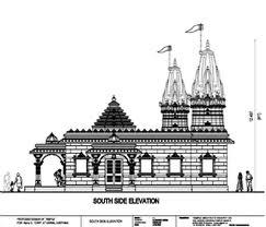 side view of Indian hindu temple