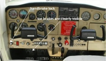 airplane braking system inside the cockpit- airplane flight mechanics