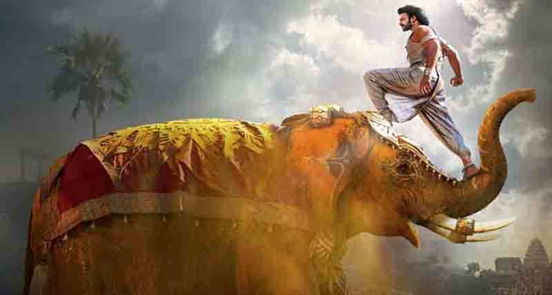 1 bahubali standing on trunk of elephant