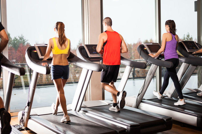 treadmill running in gym